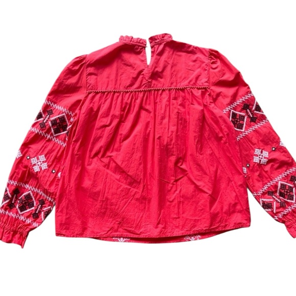 ZARA WOMAN Embroidered Top in Red Size XS — GORGEOUS!!! - Picture 13 of 14